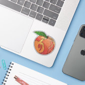 Glitter Peach Custom-Cut Vinyl Stickers (Laptop met iPhone)