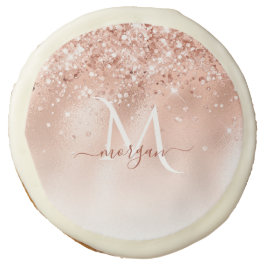Glitter Peach Roos Gold Monogram