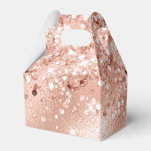 Glitter Peach Roos Gold Monogram Bedankdoosjes (Achterkant)