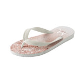 Glitter Peach Roos Gold Monogram Kinder Teenslippers (Schuin)