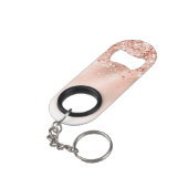 Glitter Peach Roos Gold Monogram Mini Flessenopener (Achterkant Gekanteld)