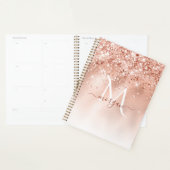 Glitter Peach Roos Gold Monogram Planner (Display)
