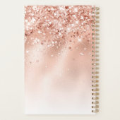 Glitter Peach Roos Gold Monogram Planner (Achterkant)
