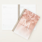 Glitter Peach Roos Gold Monogram Planner (Display)