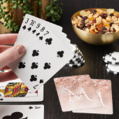 Glitter Peach Roos Gold Monogram Pokerkaarten (Insitu)