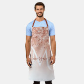 Glitter Peach Roos Gold Monogram Schort (Gedragen)