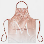 Glitter Peach Roos Gold Monogram Schort (Voorkant)