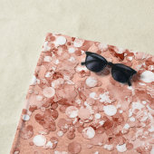 Glitter Peach Roos Gold Monogram Strandlaken (In situ)