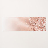 Glitter Peach Roos Gold Monogram Yogamat (Achterkant (horizontaal))