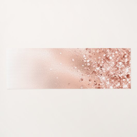 Glitter Peach Roos Gold Monogram Yogamat (Achterkant (horizontaal))