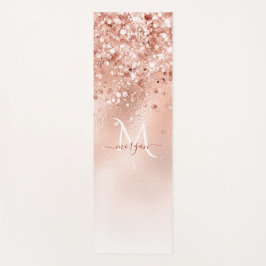 Glitter Peach Roos Gold Monogram Yogamat