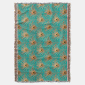 Glitter Peacock Feathers Patroon Deken (Voorkant Verticaal)
