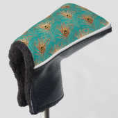 Glitter Peacock Feathers Patroon Golfheadcover (3/4 voorkant)