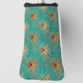 Glitter Peacock Feathers Patroon Golfheadcover (Draai 90)