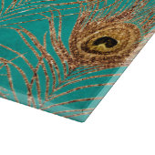 Glitter Peacock Feathers Patroon Snijplank (Hoek)