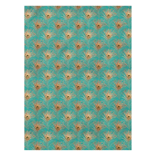 Glitter Peacock Feathers Patroon Tafelkleed (Voorkant)