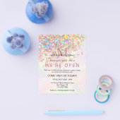 Glitter Pearl We zijn open Elegant Salon Flyer (Enkel)
