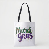 Glitter Penseelstreek Mardi Gras Tote Bag (Voorkant)