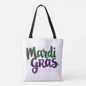 Glitter Penseelstreek Mardi Gras Tote Bag (Achterkant)