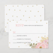 Glitter Peony Wedding RSVP-kaarten RSVP Kaartje (Voorkant / Achterkant)
