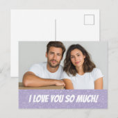 Glitter Personalized Couple Photo Valentine Card Briefkaart (Voorkant / Achterkant)