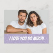 Glitter Personalized Couple Photo Valentine Card Briefkaart (Voorkant)
