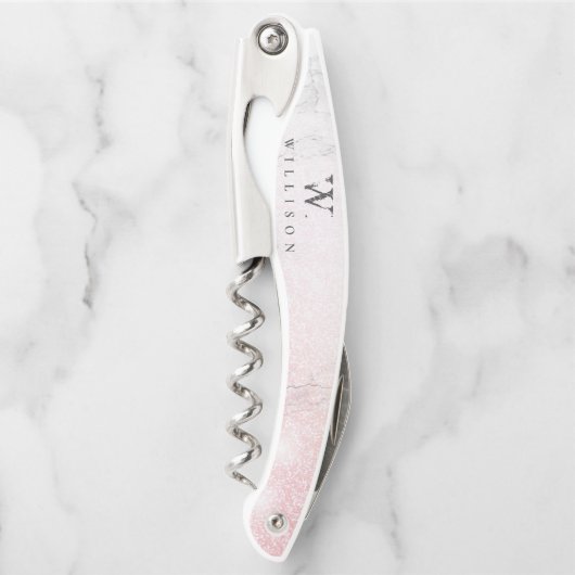 Glitter Personalized Marble Kurkentrekker (Voorkant)