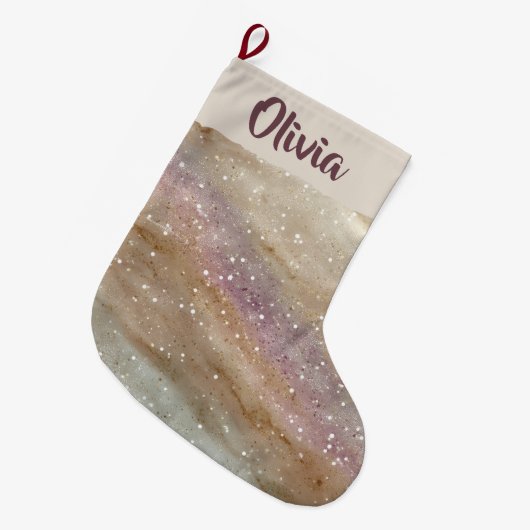 Glitter Personalized Name Christmas Stocking Grote Kerstsok (Voorkant (Hangend))
