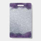 Glitter Personalized Paars Silver 21st Birthday Badge (Achterkant)