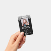 Glitter Personeelsfoto Logo Streepjescode Naambadg Badge (Handheld)