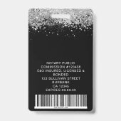 Glitter Personeelsfoto Logo Streepjescode Naambadg Badge (Achterkant)