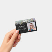 Glitter Personeelsfoto Naam Barcode Badge (Handheld)
