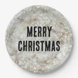 Glitter Persoonlijke Prettig Kerst Papier Borden Papieren Bordje