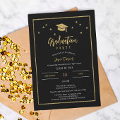 Glitter Pet Starts en Lijst Graduation Party Kaart