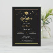 Glitter Pet Starts en Lijst Graduation Party Kaart (Staand voorkant)