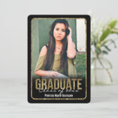 Glitter Photo Afstuderen Kaart (Staand voorkant)