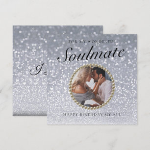 Glitter Photo Romantic Vriendin Birthday Kaart