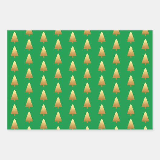 Glitter Pine Tree Reindeneeuwvlokken Festive Inpakpapier Vel (Voorkant 2)