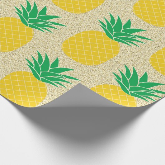 Glitter Pineappel Cadeaupapier (Hoek)