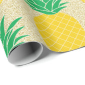Glitter Pineappel Cadeaupapier (Rol Hoek)