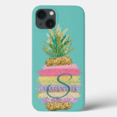 Glitter Pineappel Mint Green Case-Mate iPhone Case (Achterkant)