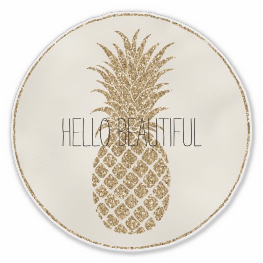 Glitter Pineappel Sticker (Voorkant)
