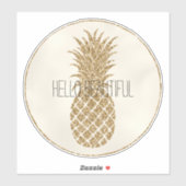 Glitter Pineappel Sticker (Vel)