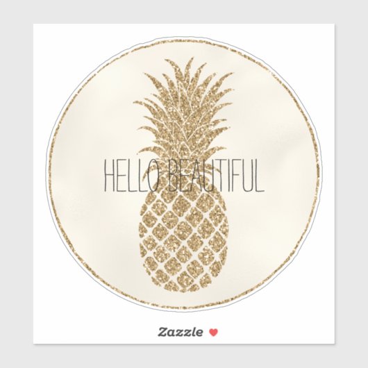 Glitter Pineappel Sticker (Vel)