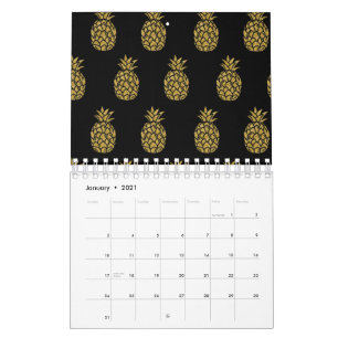 Glitter Pineappel Tropische fruitboom Kalender
