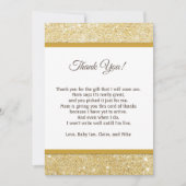 Glitter Pink Baby shower Hartelijk dank Opmerking  Bedankkaart (Voorkant)