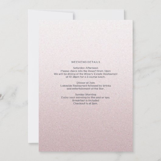 Glitter Pink Bachelorette Weekend Uitnodiging (Achterkant)