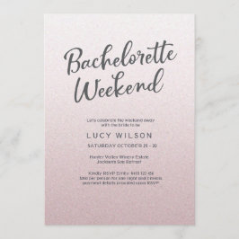 Glitter Pink Bachelorette Weekend Uitnodiging