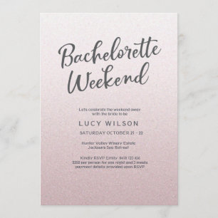 Glitter Pink Bachelorette Weekend Uitnodiging