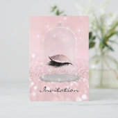 Glitter Pink Blush Diamond Vip Lashes Eye Glitter Kaart (Staand voorkant)